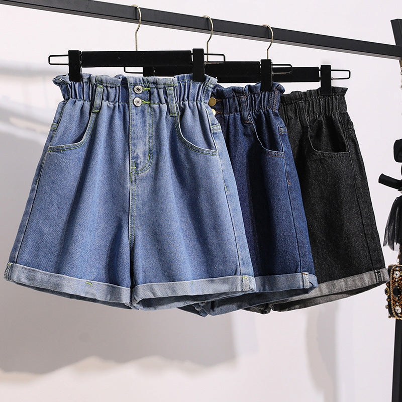 High-waist Washed Thin Drape Jeans