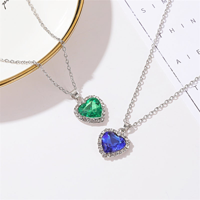Titanic Heart Of The Sea Blue Heart Love Eternal Pendant Necklace