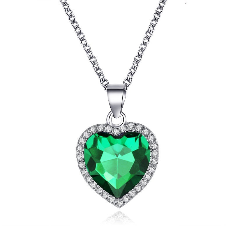 Titanic Heart Of The Sea Blue Heart Love Eternal Pendant Necklace