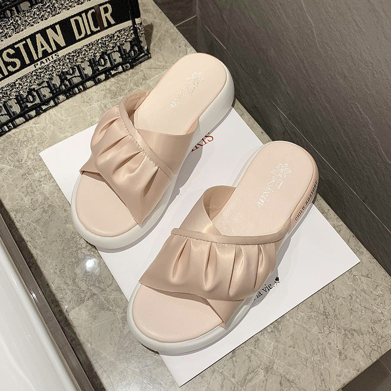 Fashionable And Simple Platform Slippers