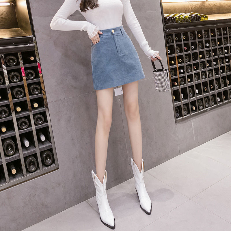 Fashion Casual Retro High Waist Short Skirt Women's Skirt