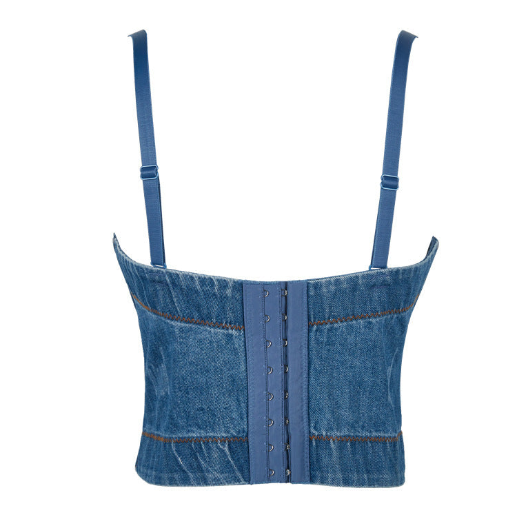 Raw washed vintage denim strap