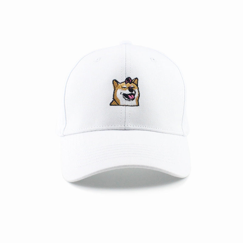 Smiling Chaigou Embroidery Curved Border Cute Student Hat