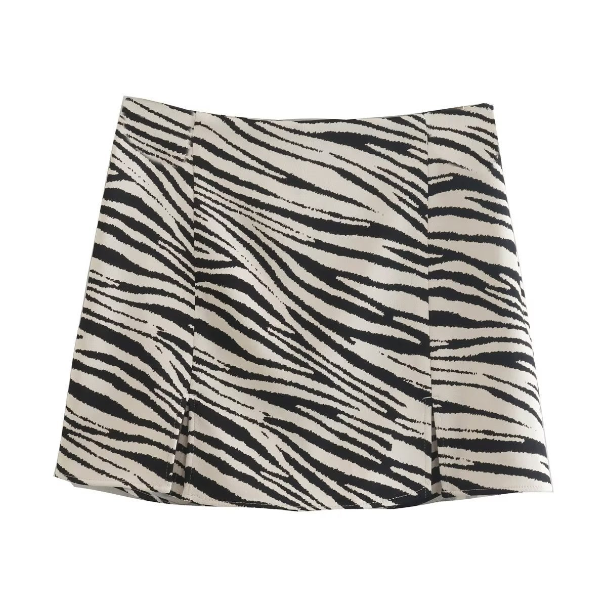 New Tricolor Split Design Textured Culottes