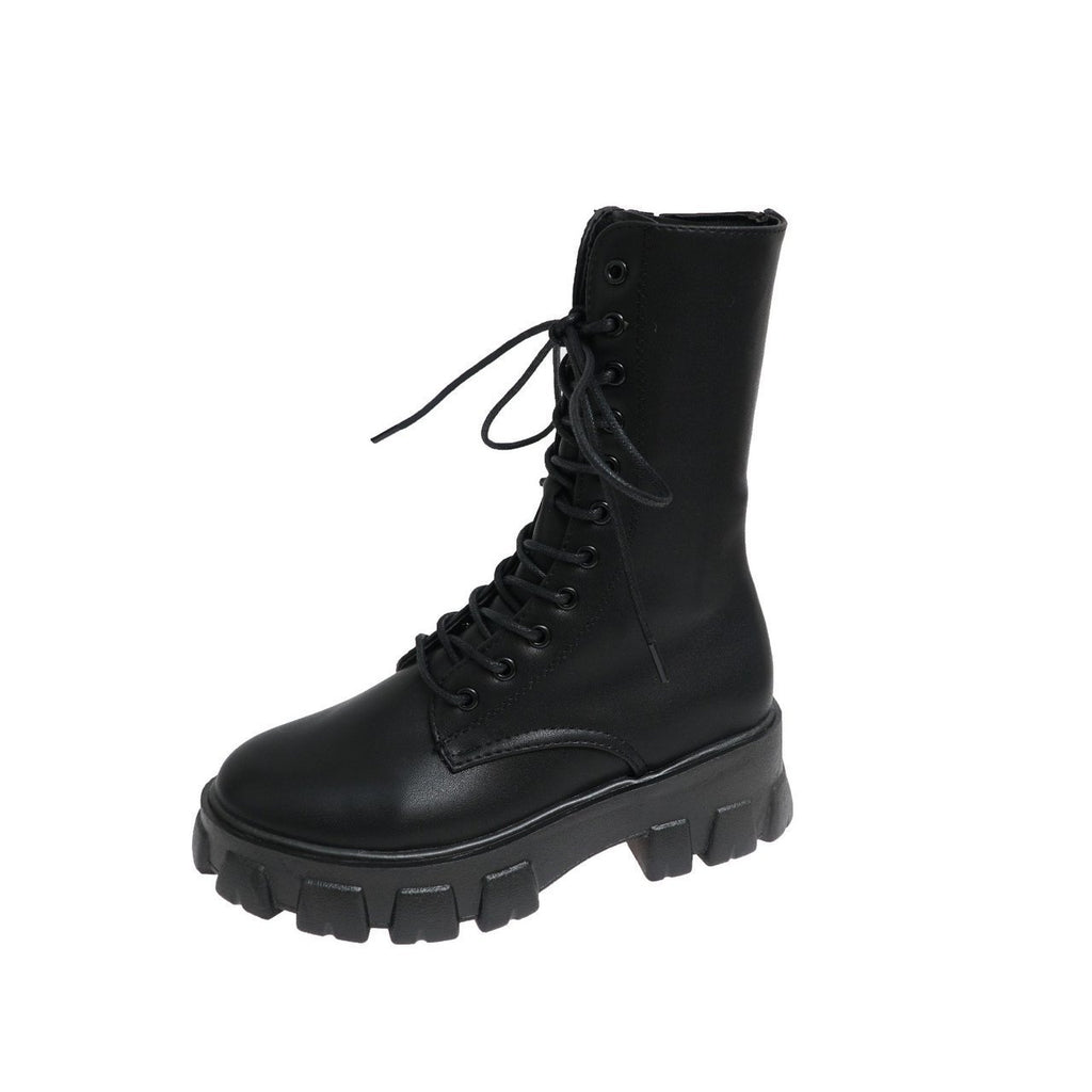 Zippered heightened platform Martin boots