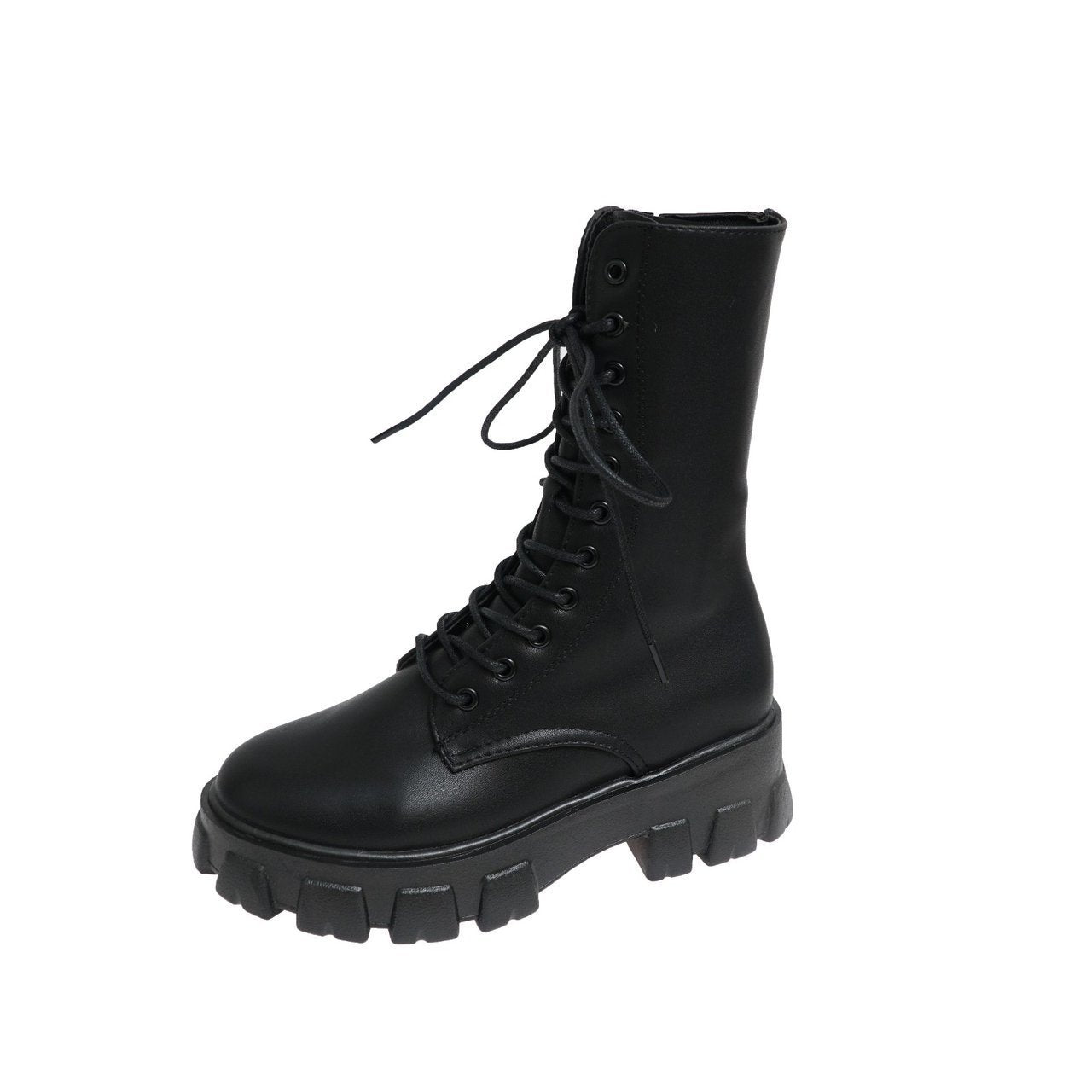 Zippered heightened platform Martin boots