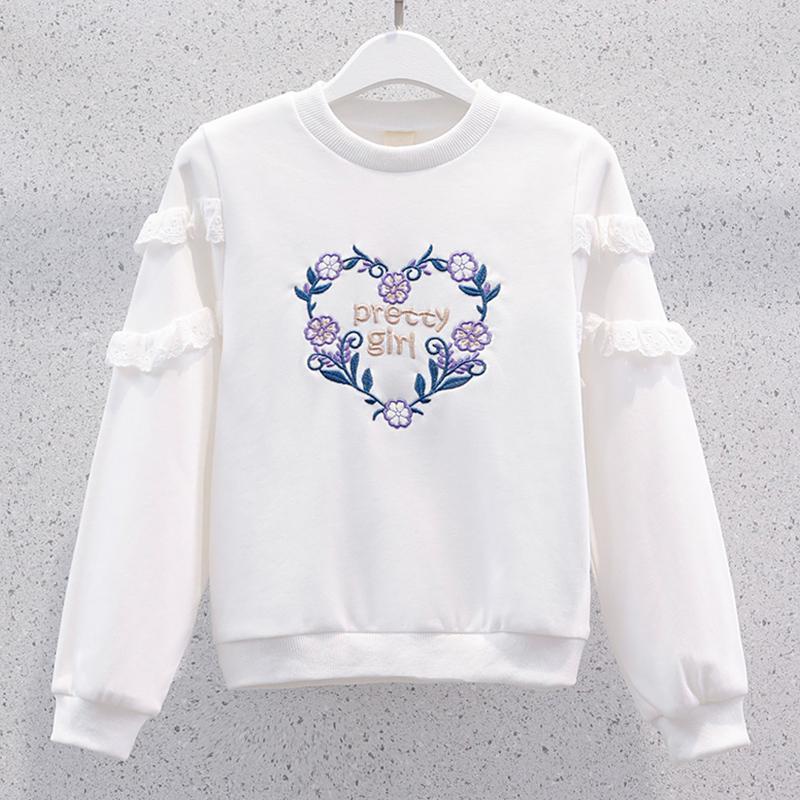 Round Neck Long Sleeve Children And Teens' Wear Girl Spring And Autumn Two Piece Set