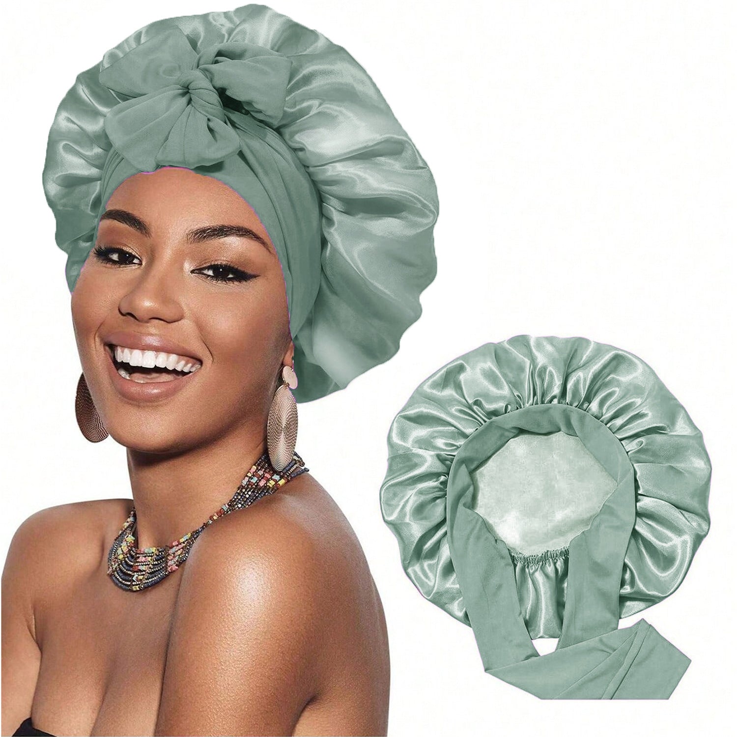 Double-layer Satin Ribbon Bowknot Artificial Silk Beauty Toupee