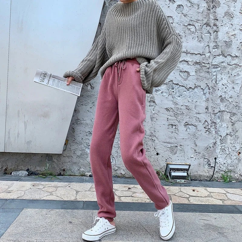 Women's Loose And Thin High-Waist Lace-Up Pants