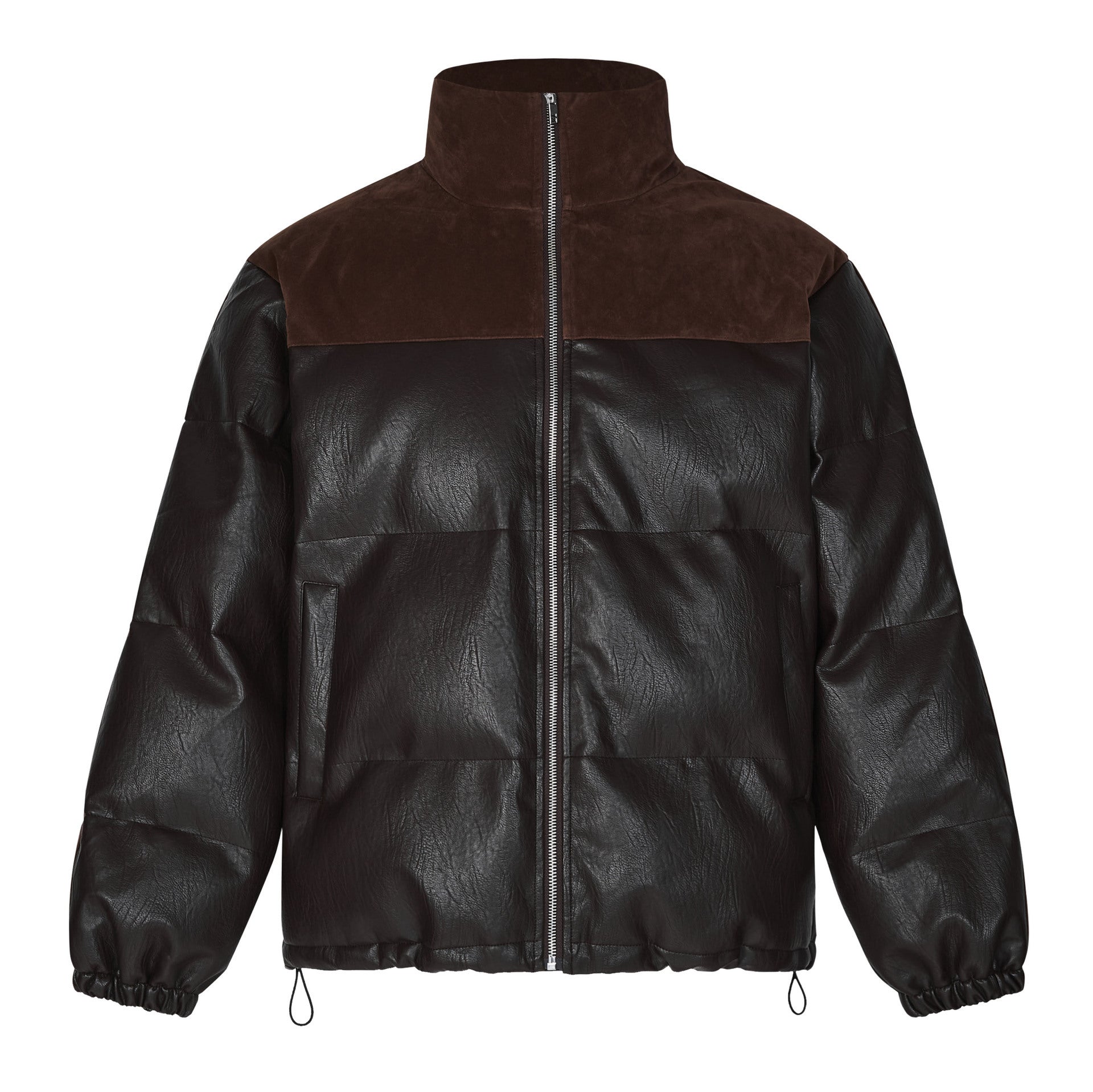 Leather Semi-high Collar Warm Bread Cotton-padded Jacket