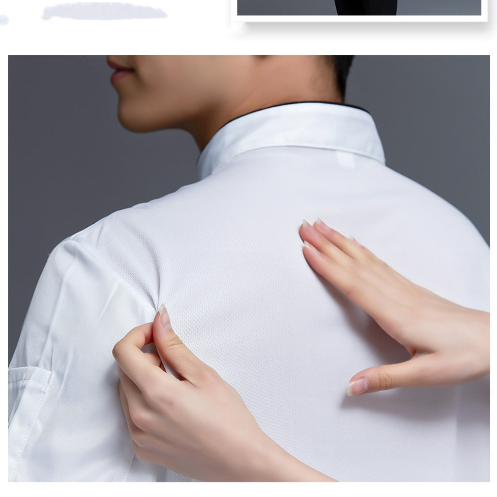 Short Sleeved Men's Breathable Work Clothes For Hotel Catering Chefs