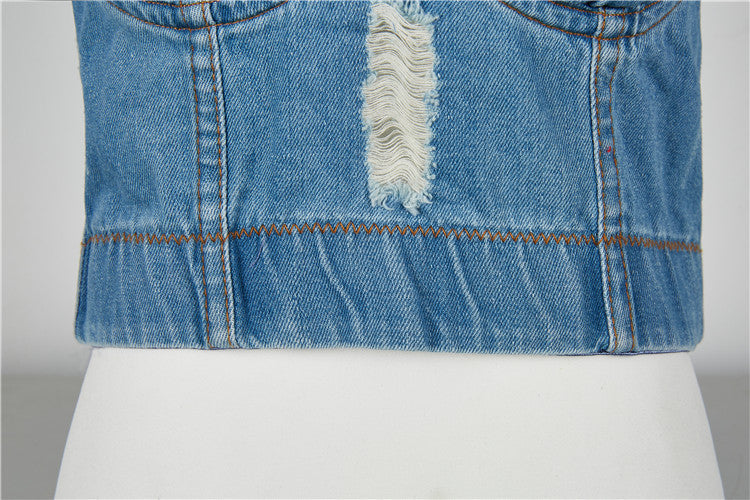 Raw washed vintage denim strap