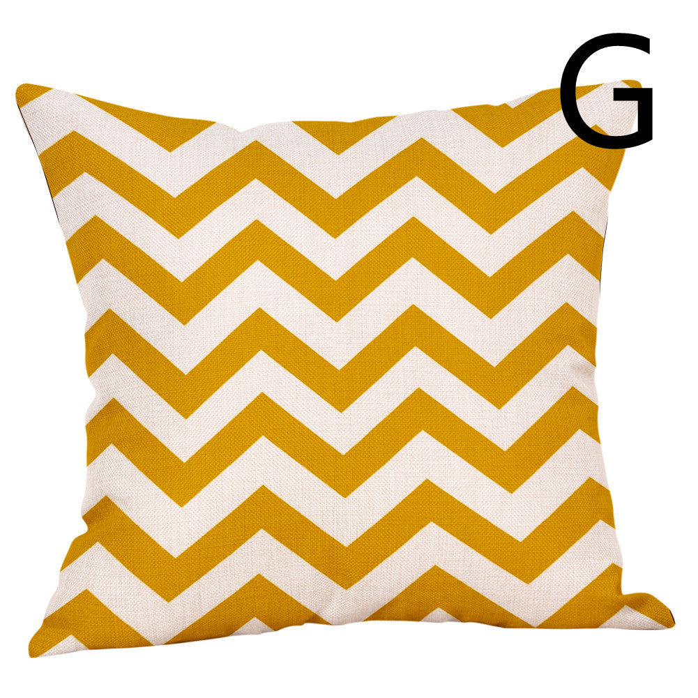 Digital Printing Geometric Series Themed Pillow Against The Waist Of The Car Sofa