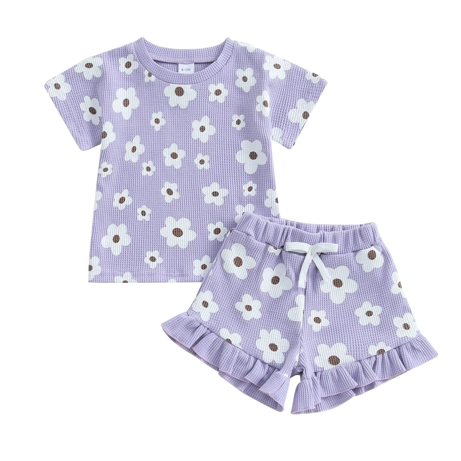 Printed Round Neck Short Sleeve Shorts Suit