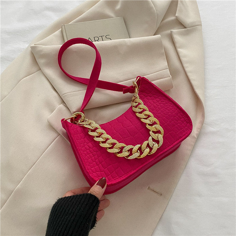 Popular Solid Color Women's Western Style One Shoulder Leisure Messenger Bag