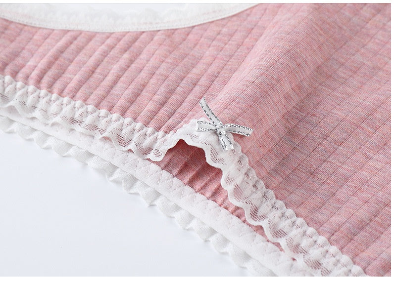 Silk T-shaped Women's Cotton Lace-trimmed T-shaped Panties