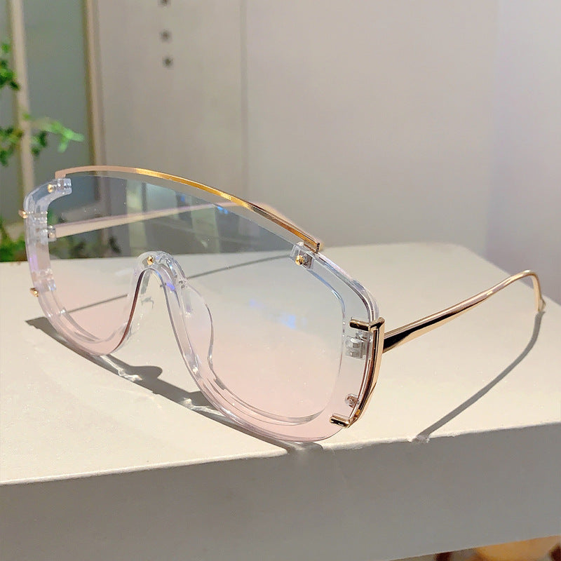 Colorful Personality One-piece Large Frame Fashionable Sunglasses