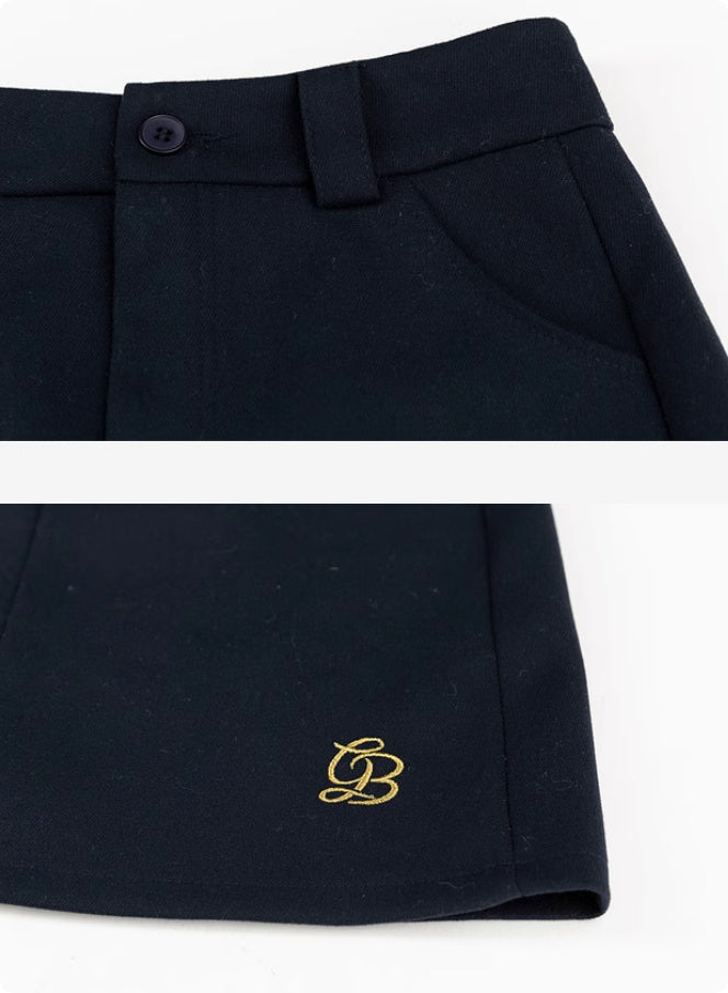 American Navy Blue A-line Skirt For Women