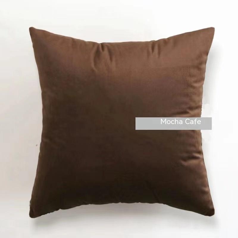 Simple Cotton And Linen Cushion Orange Plaid Pillow Cover