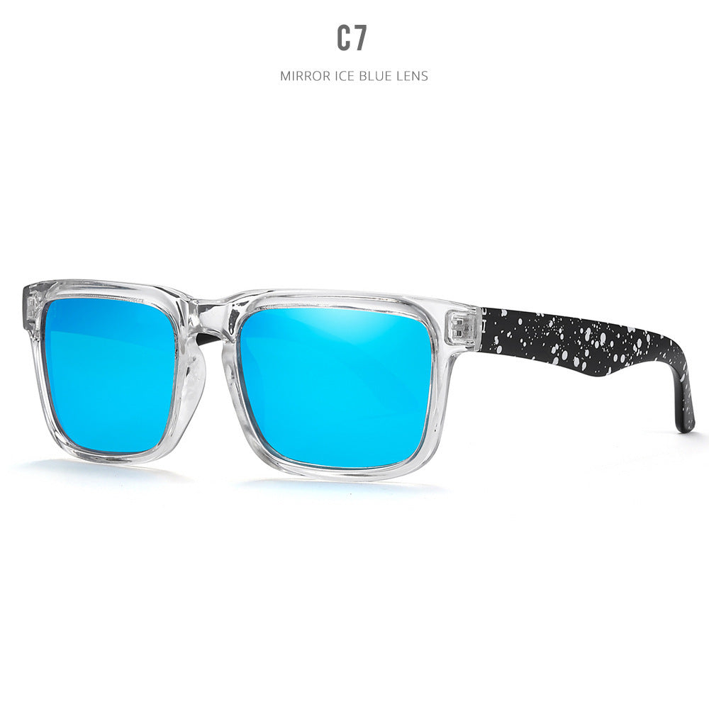 Outdoor Sunglasses Square Sunglasses Colorful Real Film UV Protection