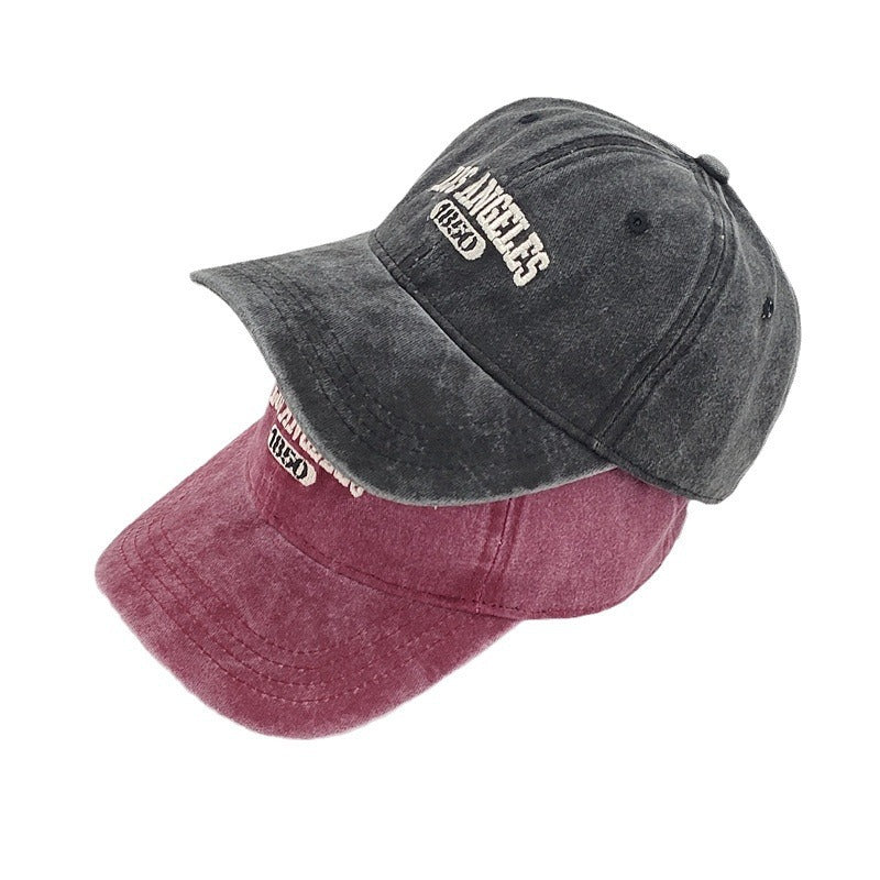Retro Personalized Washed Distressed Letters Embroidered Peaked Cap
