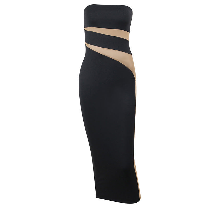 Tube Top Hollow Sheath Slim Dress