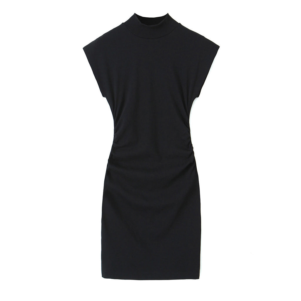 Autumn Women's Pleated Decoration Slim Fit Dress
