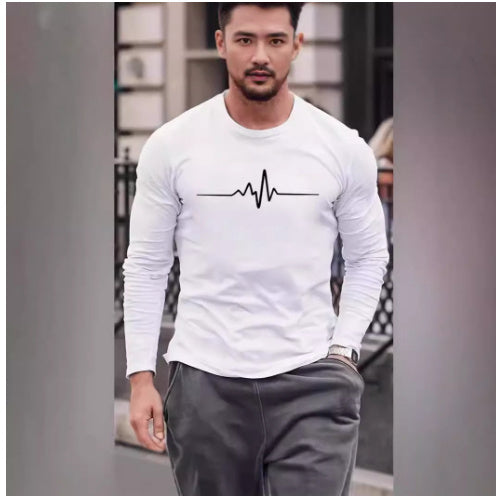 European And American Men's Letter Printing Long-sleeved Round-neck Pullover