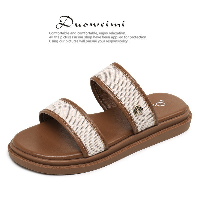 Women's Vintage Soft Bottom Flip-flops Beach Slippers
