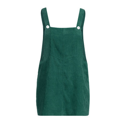 Corduroy Suspender Women Dress Solid Color Halter Skirt