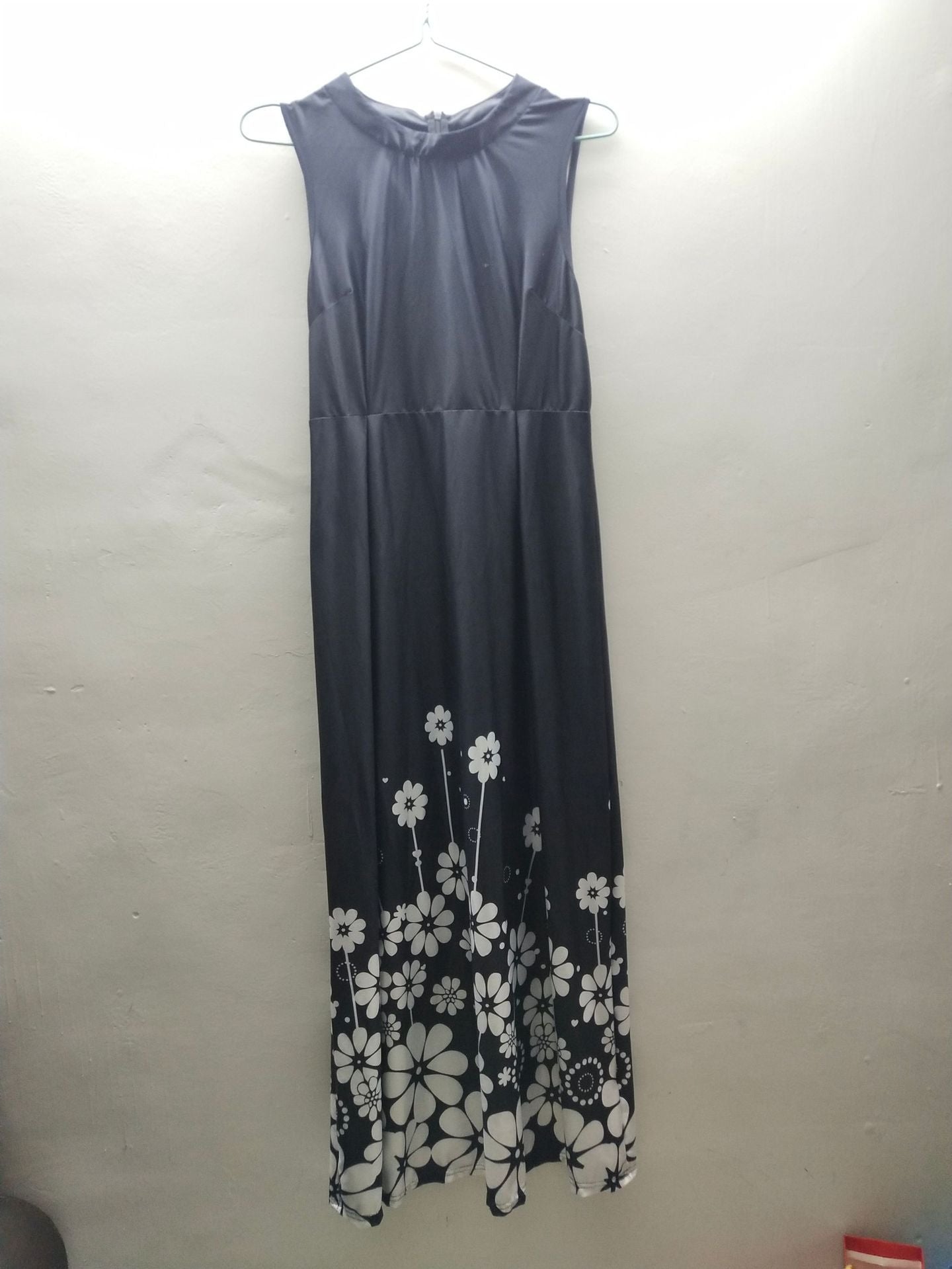Fashionable simple printed pocket big swing skirt