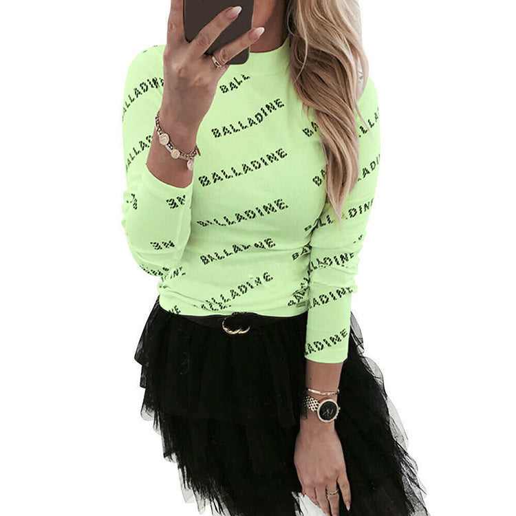 Women's Printed Long Sleeved Close Fitting Base Shirt