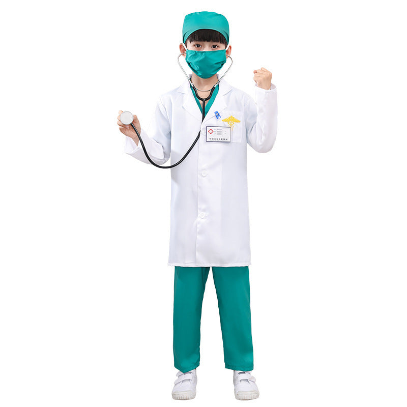 Children's White Coat Nurses' Uniform Performance Costume