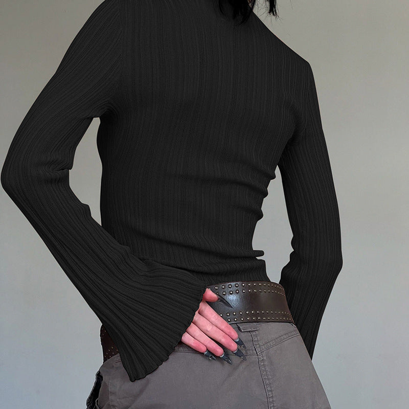New Slim Fit Slimming Long Sleeves Knitted Top For Women