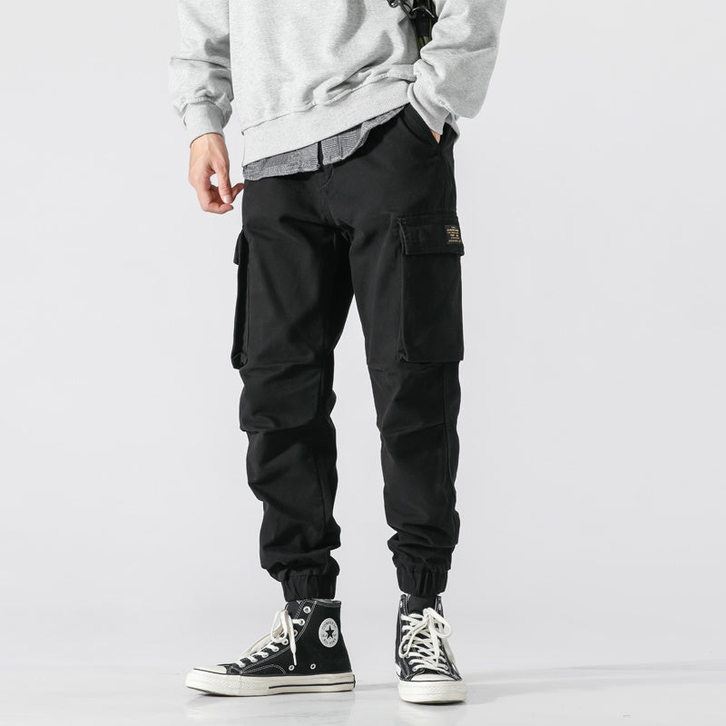 Pockets Vintage Thick Leggings Versatile Overalls Male