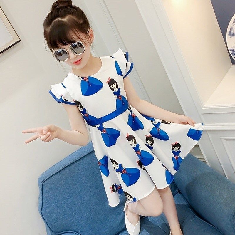 Korean Style Fashionable Floral Chiffon Dress