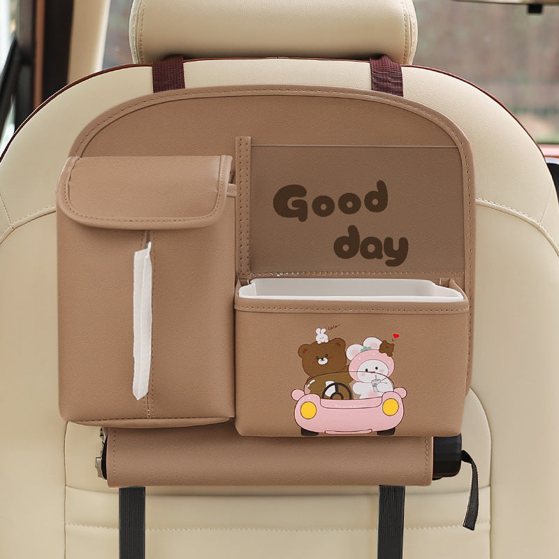 Multifunctional Car Storage Bag Cute Cartoon Rear Seat Back-mounted Storage Bag