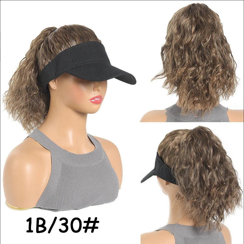 Women's Personality Horse Tail Waves Roll Hooded Wig