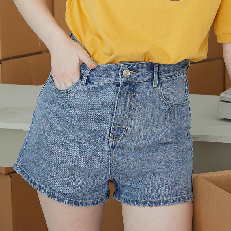 Wild cotton casual loose new men and women couple models denim shorts