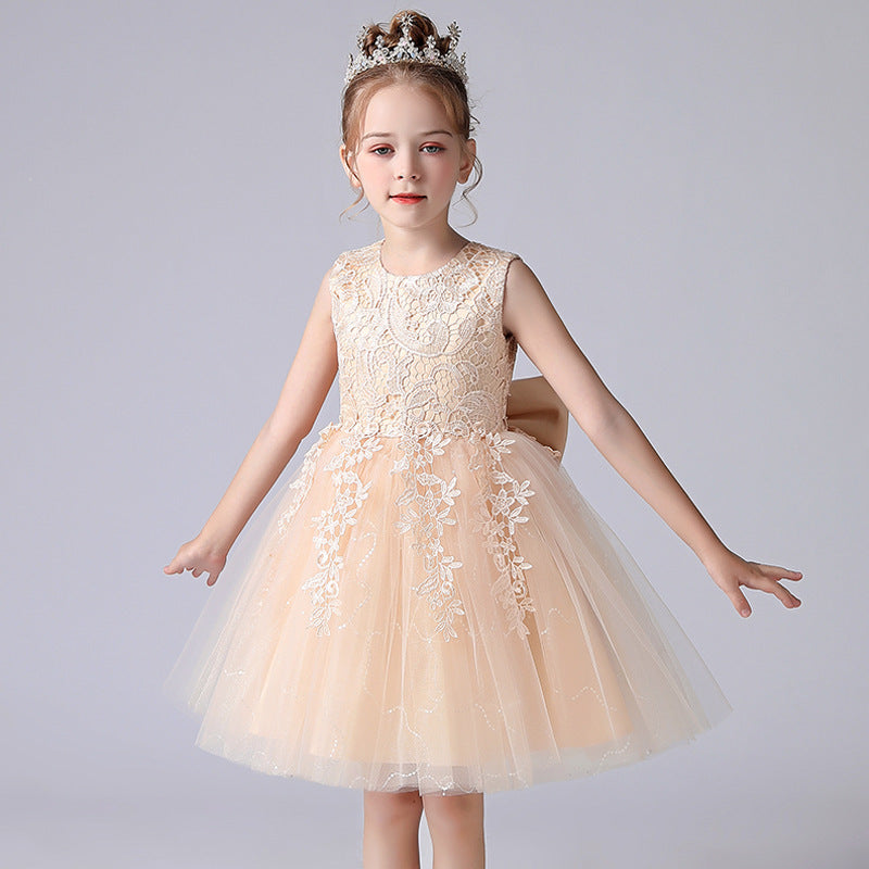 Boy's Formal Dress Fashionable Vest Princess Dress Girl Catwalk Show Clothing