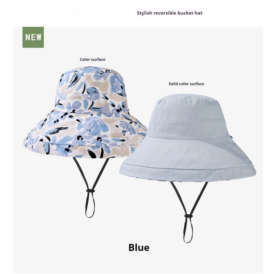 Reversible Fisherman Hat Printed Big Brim Sun-proof