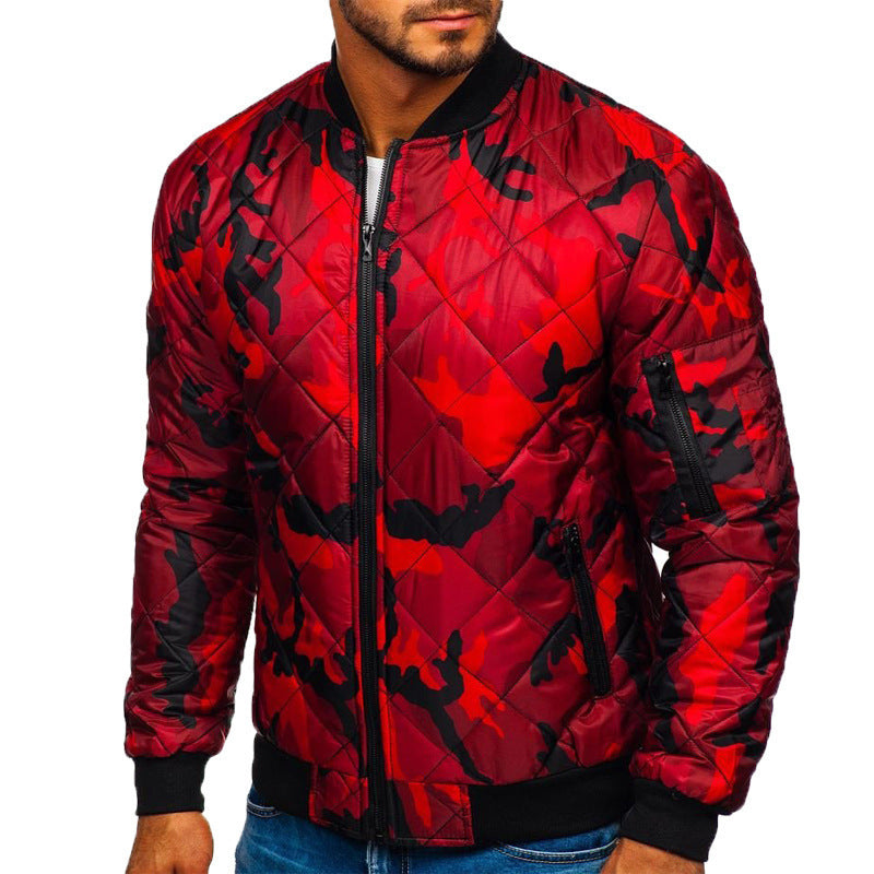 Slim-fit Camouflage Cotton Baseball Uniform Jacket Windproof