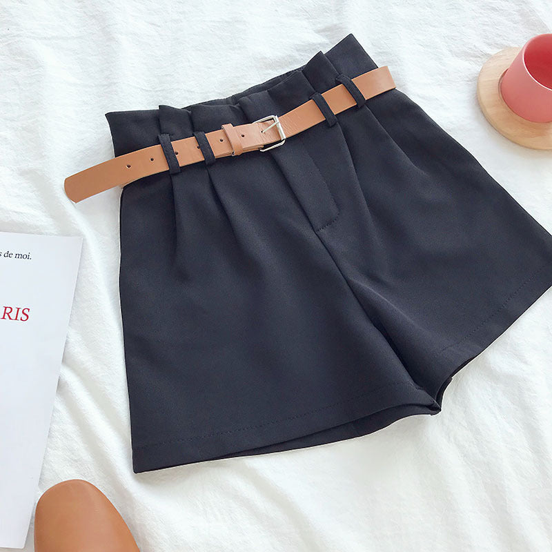 Casual wide-leg suit shorts
