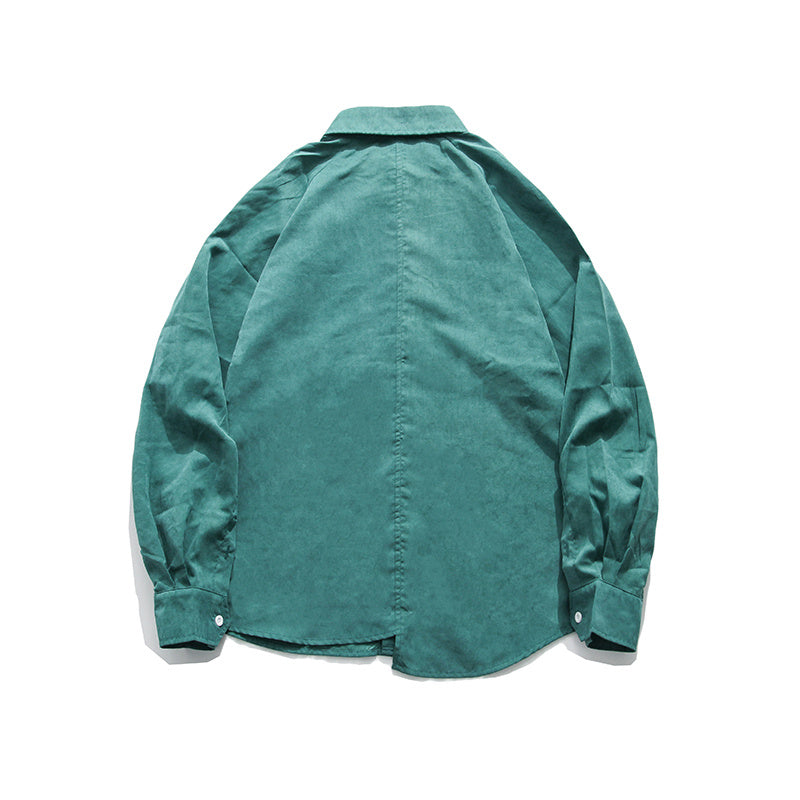 Hong Kong style Japanese retro solid color shirt