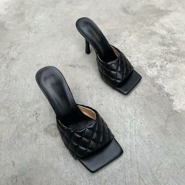 Diamond square head Roman slippers
