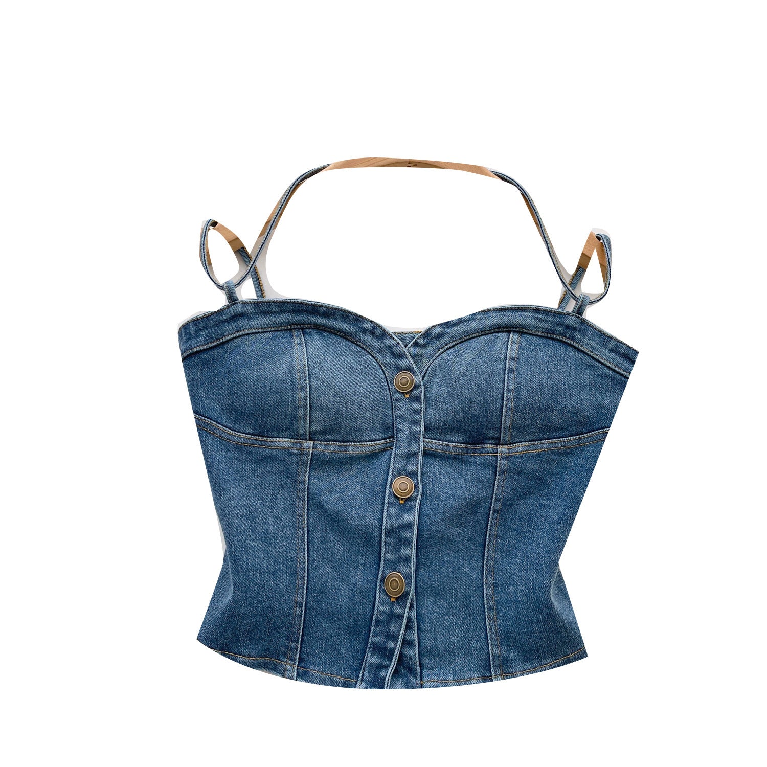 American Retro Hot Girl Wear Design Sense Denim Vest
