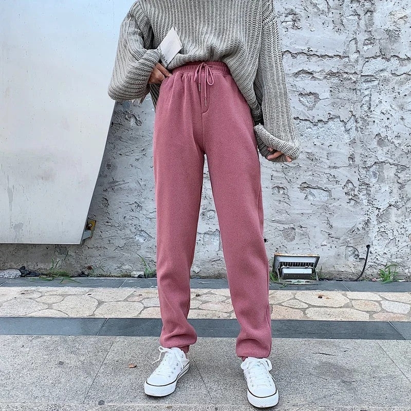 Women's Loose And Thin High-Waist Lace-Up Pants