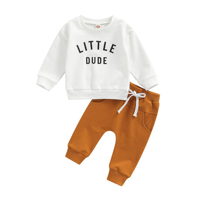 Boys' Casual BUBS Letter Print Top Trousers