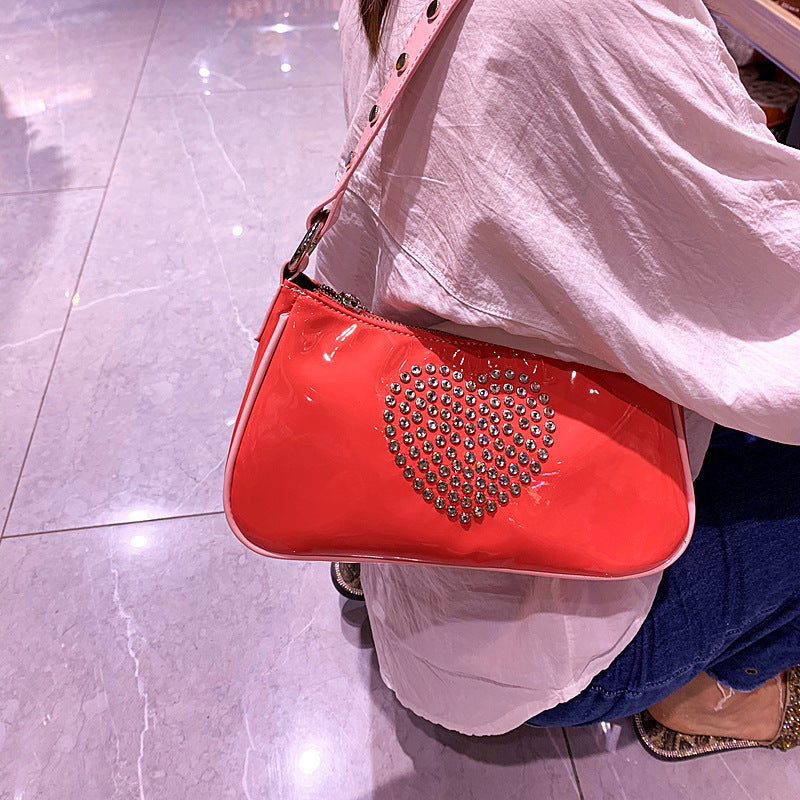 Diamond Love Barbie Powder Girl's Hand Bag Armpit Staff Bag Single Shoulder Bag