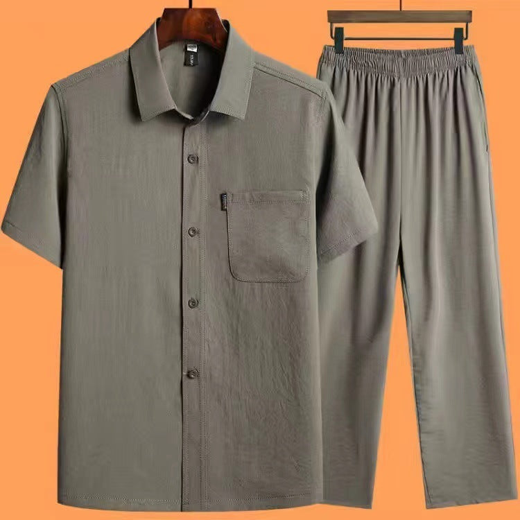 Loose ICE Cotton Two-piece Pocket Shirt
